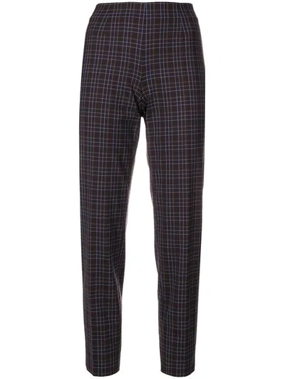 Shop Piazza Sempione Checked Trousers In Brown