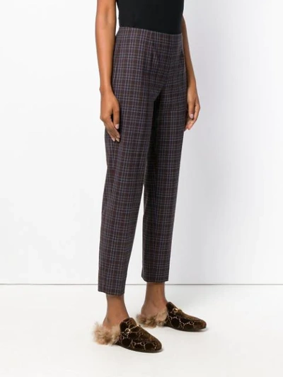 Shop Piazza Sempione Checked Trousers In Brown