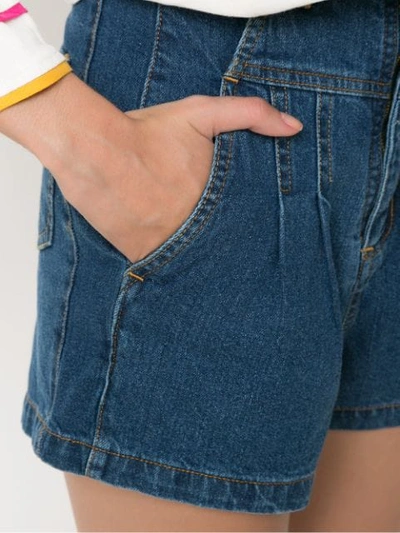 Shop Framed Denim Shorts In Blue