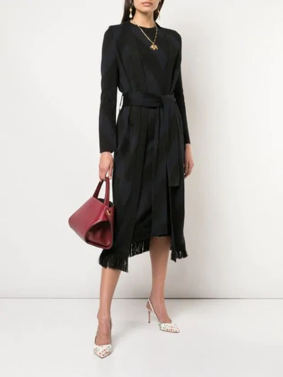 Shop Oscar De La Renta Wrap Tie Dress In Black