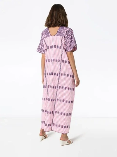 Shop Pippa Holt Striped Maxi Kaftan Dress In Purple