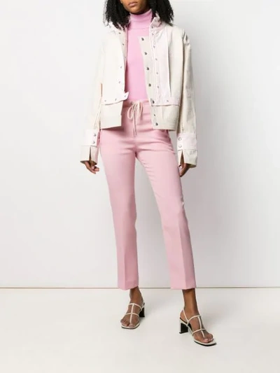 Shop Courrèges Cropped Trousers In Pink