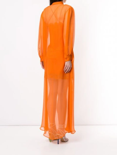 ALBERTA FERRETTI 半透明层搭连衣裙 - 橘色