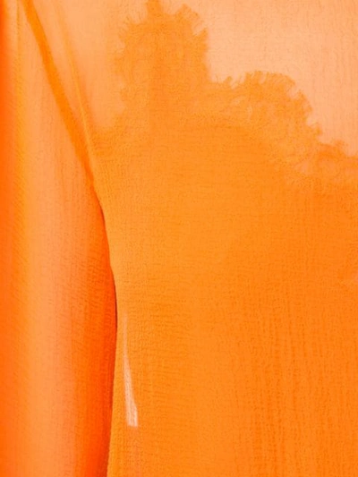 Shop Alberta Ferretti Sheer Layered Dress In Orange