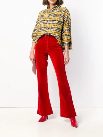 Shop Mm6 Maison Margiela Schlaghose Mit Hohem Bund In Red