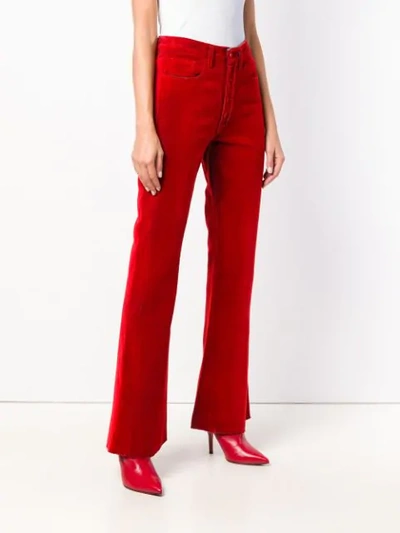 Shop Mm6 Maison Margiela Schlaghose Mit Hohem Bund In Red