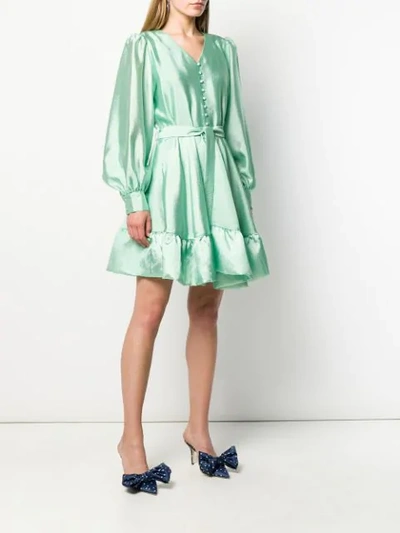 Shop Stine Goya Farrow Metallic Mini Dress In Green