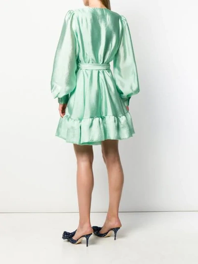 Shop Stine Goya Farrow Metallic Mini Dress In Green