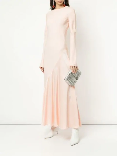 Shop Layeur Pleated Longsleeved Dress In Pink