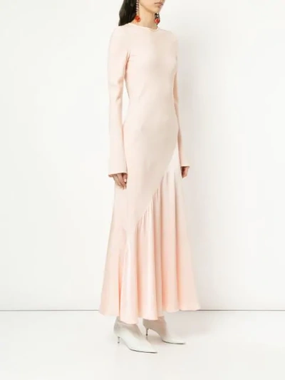 Shop Layeur Pleated Longsleeved Dress In Pink