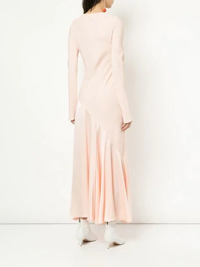 Shop Layeur Pleated Longsleeved Dress In Pink