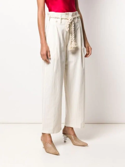 Shop Mes Demoiselles Rope Tie Trousers In Neutrals