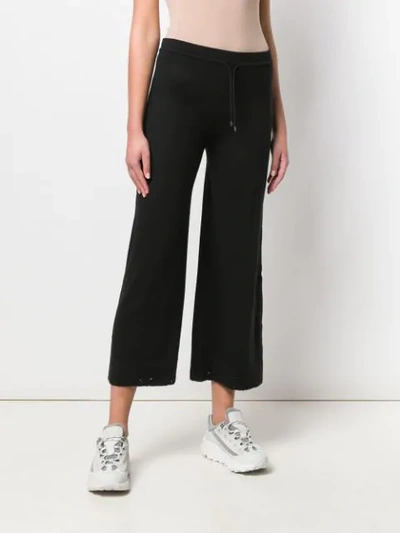 Shop Barrie Fine Knit Cropped Trousers In Black