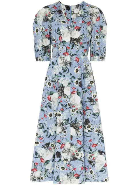 erdem blue floral dress