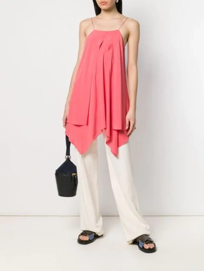 Shop Cedric Charlier Rosa Ruffled Top In Pink
