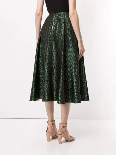 Shop Rochas Patterned Midi Skirt In Green