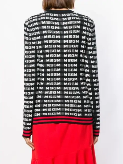 Shop Msgm Logo Sweater In Black