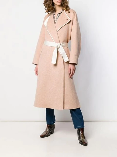 Shop Isabel Marant Felton Belted Coat In Neutrals