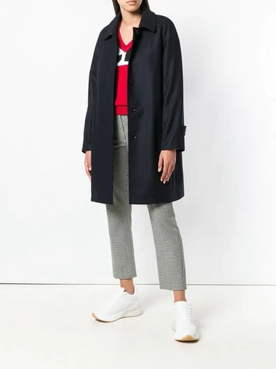 Shop Burberry The Car Coat In A1222 Navy
