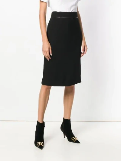 Shop Boutique Moschino High Waisted Pencil Skirt In Black