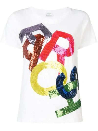 Shop P.a.r.o.s.h Sequinned Logo T In White