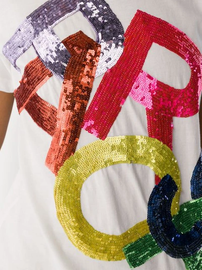 Shop P.a.r.o.s.h Sequinned Logo T In White