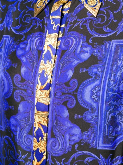Shop Versace Baroque Print Shirt - Blue