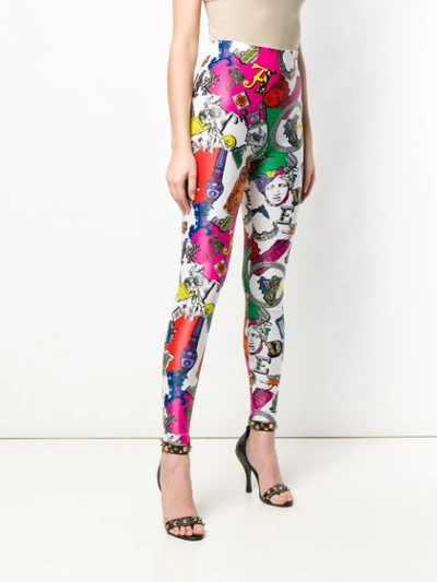 Shop Versace Icon Printed Leggings In White