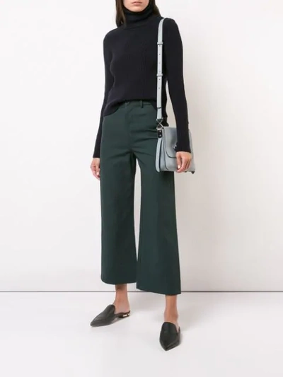 Shop Apiece Apart Straight Cropped Trousers - Green