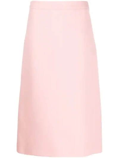 Shop Prada Midi A-line Skirt In Pink