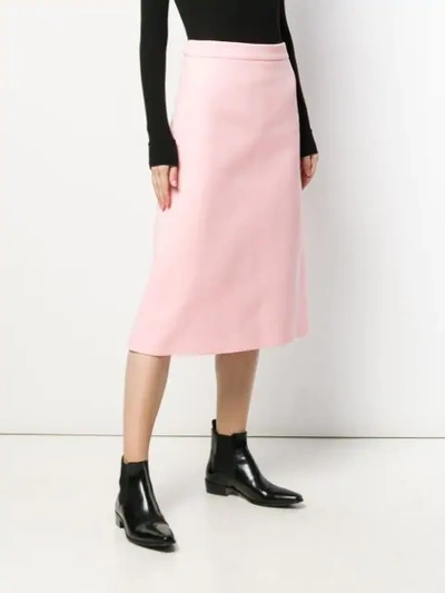 Shop Prada Midi A-line Skirt In Pink