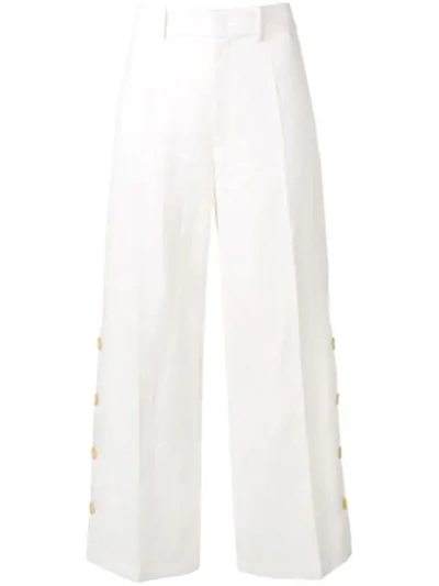 Shop Joseph Wide-leg Trousers In White