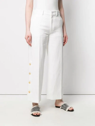 Shop Joseph Wide-leg Trousers In White