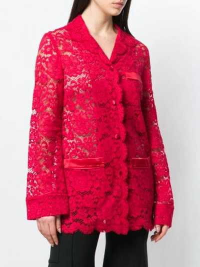 Shop Dolce & Gabbana Lace Jacket In Red