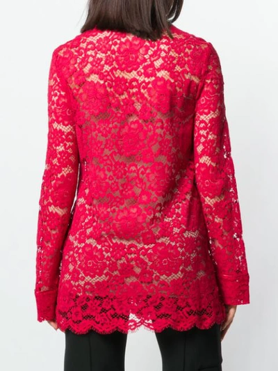 Shop Dolce & Gabbana Lace Jacket In Red