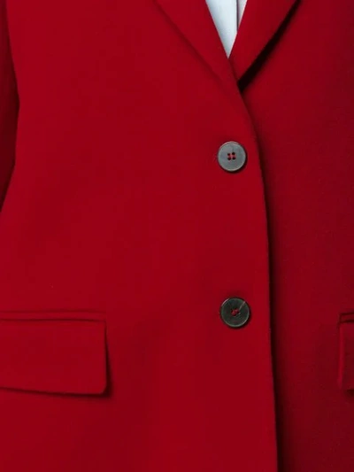 Shop Alberto Biani Single Breasted Mid Coat In Red