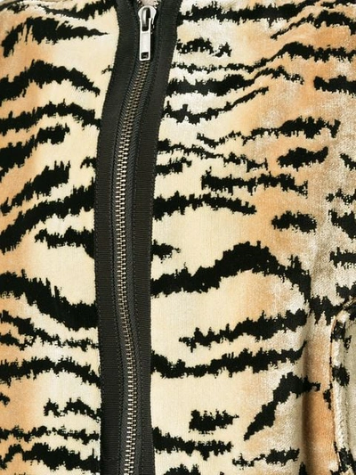 Shop Haider Ackermann Tiger Stripe Bomber Jacket In Myrica Cream/black