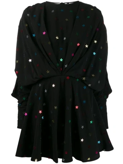 Shop Attico Star Appliqué Mini Dress In Black