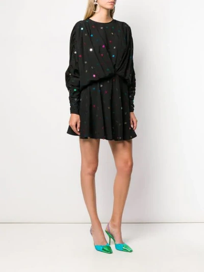 Shop Attico Star Appliqué Mini Dress In Black