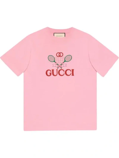 Shop Gucci T-shirt With  Tennis In Pink