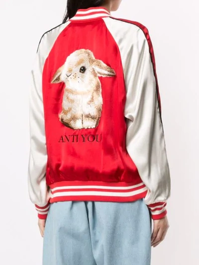 Shop Undercover Rabbit Bomber Jacket In Red