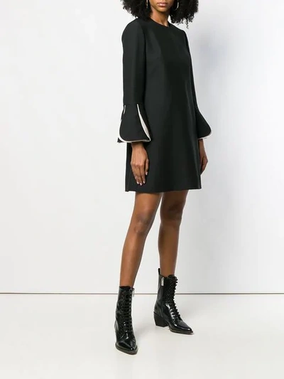 Shop Valentino Layered Sleeves Couture Dress In Black