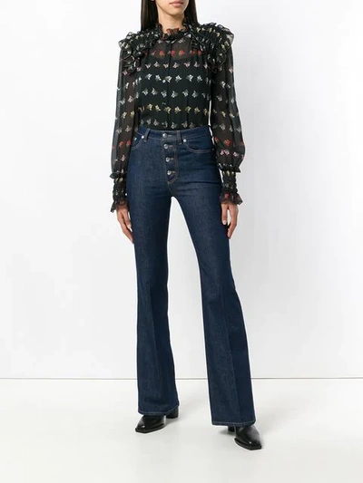 Shop Sonia Rykiel High Waisted Flared Jeans In Blue