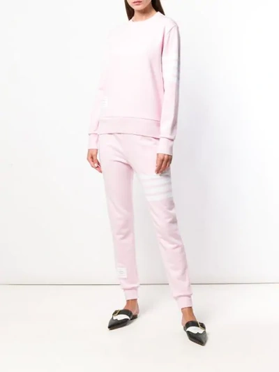 Shop Thom Browne Classic 4-bar Loopback Sweatshirt In Pink