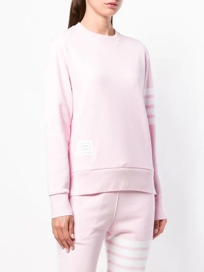 Shop Thom Browne Classic 4-bar Loopback Sweatshirt In Pink