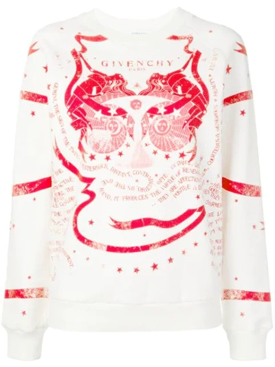 Shop Givenchy Contrast Print Sweatshirt In Neutrals
