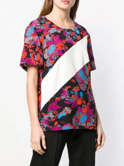 Shop Givenchy Floral Print Silk Blouse In Red