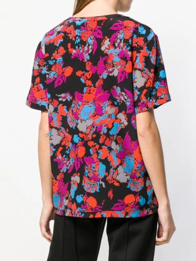 Shop Givenchy Floral Print Silk Blouse In Red