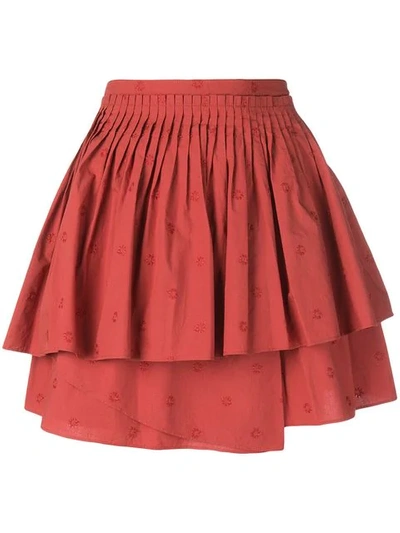 Shop Ulla Johnson Ruffled Mini Dress In Red