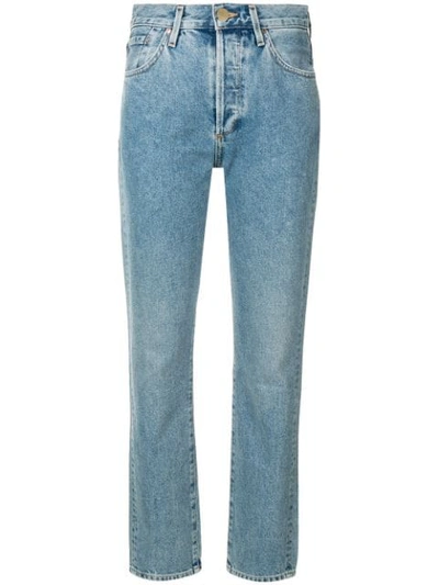 Shop Goldsign Mid Rise Straight Jeans In Blue
